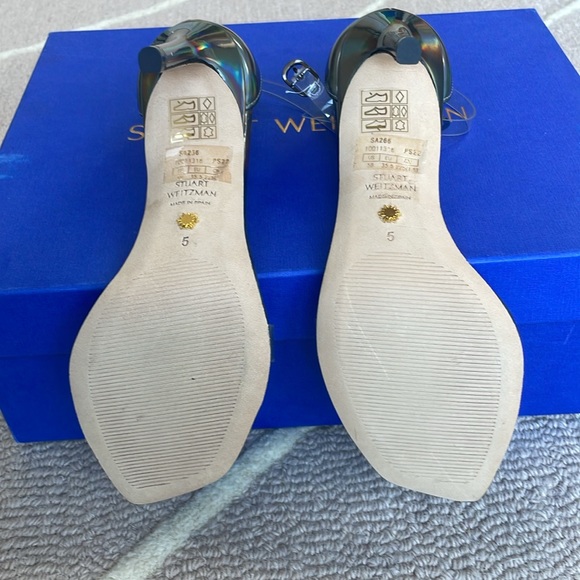 Stuart Weitzman NUDISTCURVE IRIDESCENT 100 STRAP SANDAL - Picture 4 of 7